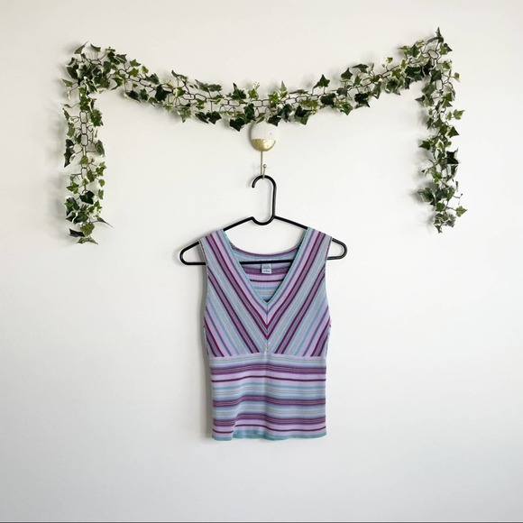 Abercrombie & Fitch Tops - ABERCROMBIE & FITCH Y2K Striped Ribbed Sweater Top Size Large